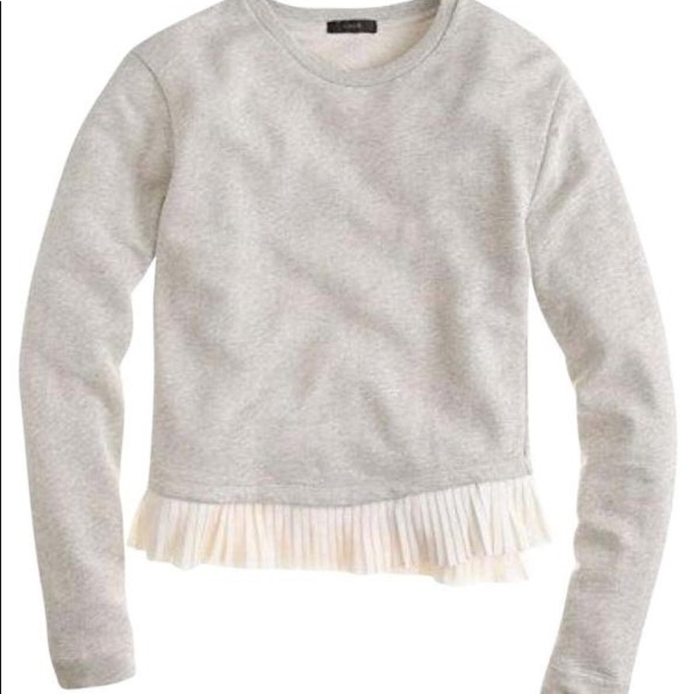𝅺J. Crew Ruffle-Hem Sweatshirt Size Small - Picture 2 of 10